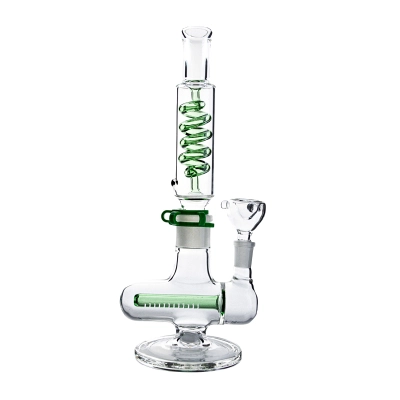 Cool Freeze Pipe Bong Inline-Coil Perc Green Blue Glass Water Pipes for Sale 01
