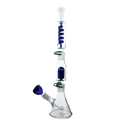 16 Inch 6 Arm-tree Perc Freeze Big Water Pipe Cool Glass Beaker Bong  01