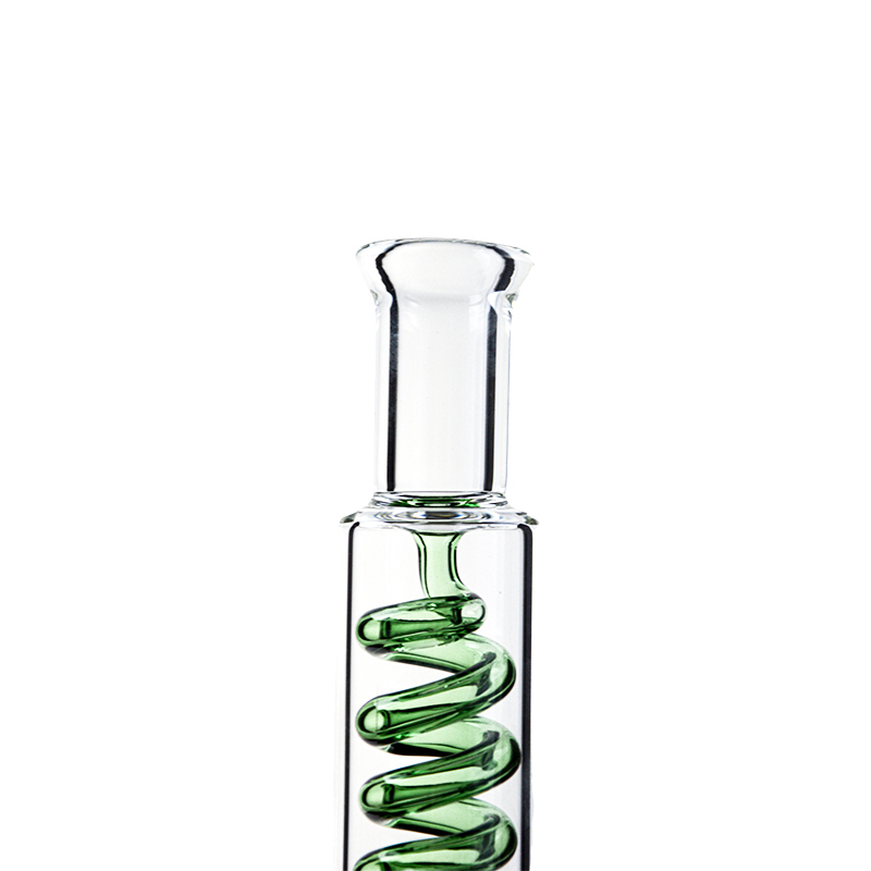 green coil perc glass bong and large mouthpiece