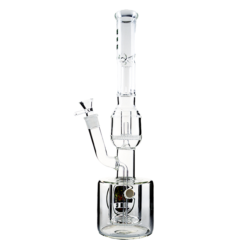 Honeycomb Perc Glass Bong Clear Can Bubbler 