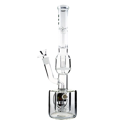 Honeycomb Perc Glass Bong Clear Big Can Bubbler  01