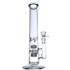 14 Inch Double Matrix Perc Clear Glass Tall Bong Straight Tube Water Pipe