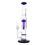 12 Inch Cheap Bong Blue Glass Straight Water Pipe 8 Arms Tree Honeycomb Perc Dab Rig