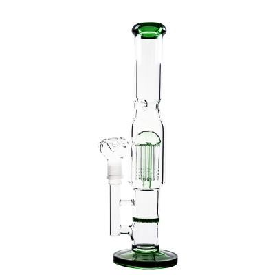 12 Inch Cheap Bong Blue Glass Straight Water Pipe 8 Arms Tree Honeycomb Perc Dab Rig 02