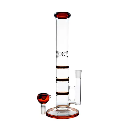 10 Inch Straight Cheap Bong Triple Honeycomb Perc Dab Rig Green Blue Glass Water Pipe 02