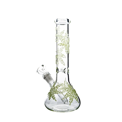Cool Cheap Glow in the Dark Leaf Beaker Bongs Mini Glass Dab Rig For Sale 01