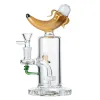 8 Inch Banana Fruit Small Bong Bubbler Portable Dab Rig Cool Water Pipe W/ Showerhead Perc