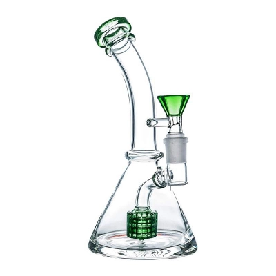 8 Inch Cheap Mini Bong Glass Beaker Water Pipe Pocket Dab Rig W/ Matrix Perc 01