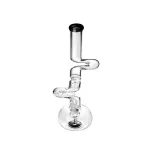 Spiral Perc Beaker Base 18mm Female Joint Glass Bong Dab Rig Black Lip Mouthpiece Water Pipe Diffused Downstem
