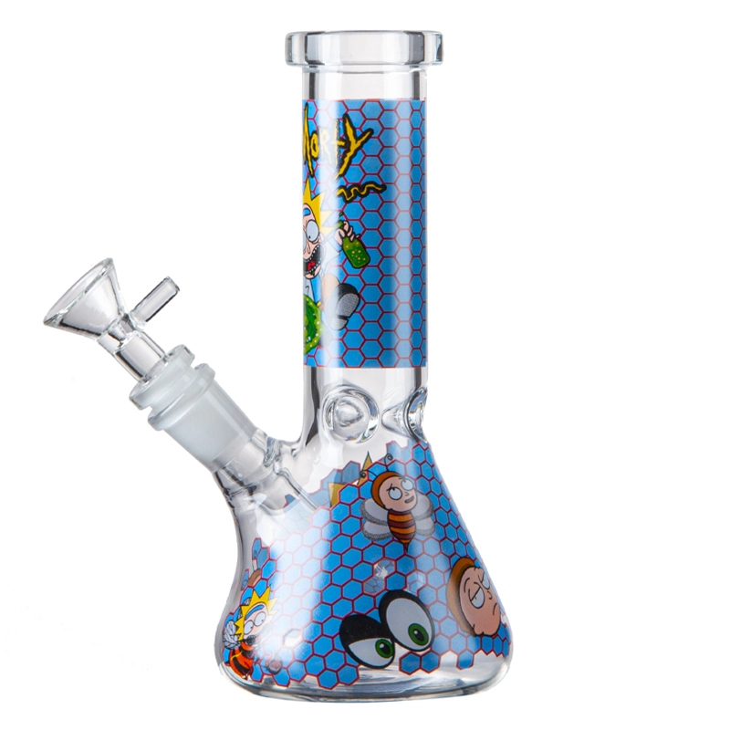 8 Inch Rick And Morty Cartoon Bong Cheap Mini Dab Rigs Glass 