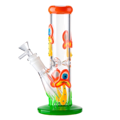 Cool Cheap Glow In The Dark Mini Bongs Painted Mushroom Straight Tube Dab Rigs 01