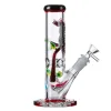 Glow In The Dark Cartoon Cool Bong Cheap Glass Water Pipe Tiny Dab Rig W/ Ice Pinch