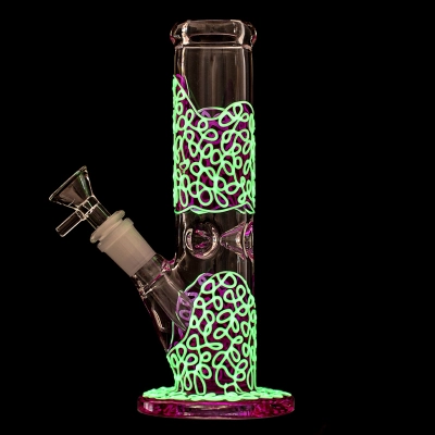 Cheap Straight Shooter Bong Cool Glow In The Dark Small Dab Rigs W/ Ice Catcher 02