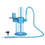 15 Inch Blue Best Big Gravity Bong 360 Degree Rotating Hookah Aluminum & Glass Water Pipe