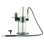 15 Inch Green Best Big Gravity Bong 360 Degree Rotating Hookah Aluminum & Glass Water Pipe