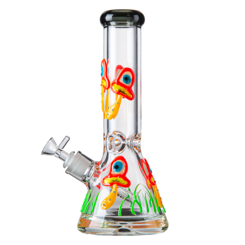 Glow In The Dark Mushroom Beaker Bong Large Glass Water Pipe Cool Dab Rig