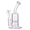 Cheap Pink Mini Bongs Glass Little Dab Rigs Water Pipe W/ Honeycomb Perc