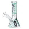 Cool Glow In The Dark Cheap Cartoon Bong Mini Dab Rig Glass Beaker Water Pipes W/ Ice Pinch