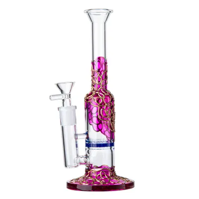 Cheap Straight Tube Mini Bongs Heady Glass Water Pipe Dab Rigs W/ Honeycomb Perc 01