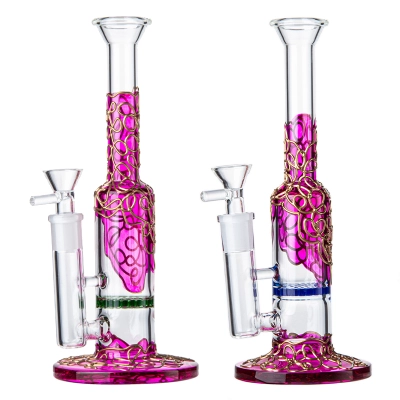 Cheap Straight Tube Mini Bongs Heady Glass Water Pipe Dab Rigs W/ Honeycomb Perc 02
