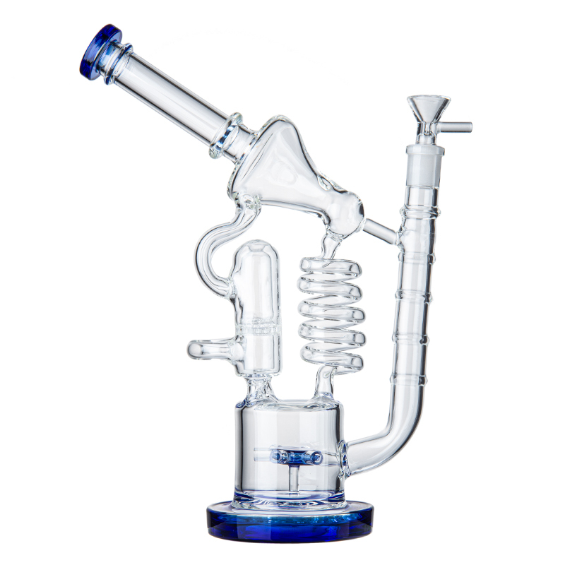 Best Cool Big Glass Recycler Bongs Double Honeycomb Sprinkler Perc Dab Rigs