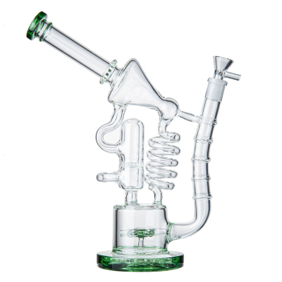 Best Cool Big Glass Recycler Bongs Double Honeycomb Sprinkler Perc Dab Rigs 02