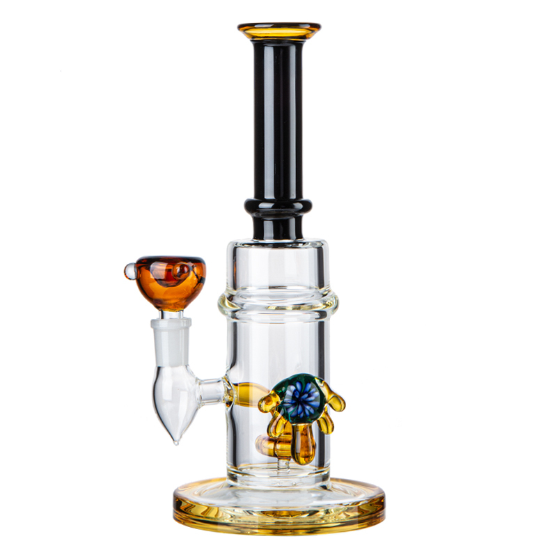 10 Inch Straight Tube Glass Bong Cheap Dab Rig W/ Showerhead Perc