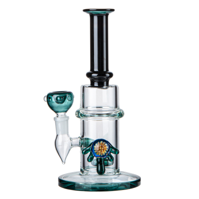 10 Inch Straight Tube Glass Bong Cheap Dab Rig W/ Showerhead Perc 02