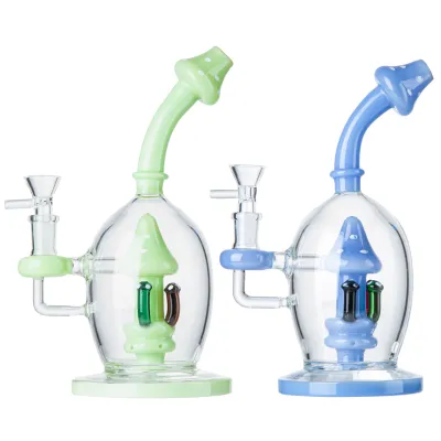 Best 9 Inch Colorful Mushroom Perc Oil Dab Rig Orb Base Cute Glass Bong  02