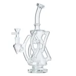 ?Cool Cheap 10 Inch Clear Glass Bong Recycler Dab Rig With Showerhead Perc