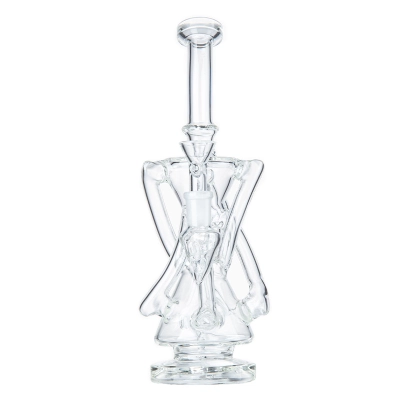 Cool Cheap 10 Inch Clear Glass Bong Recycler Dab Rig With Showerhead Perc 02