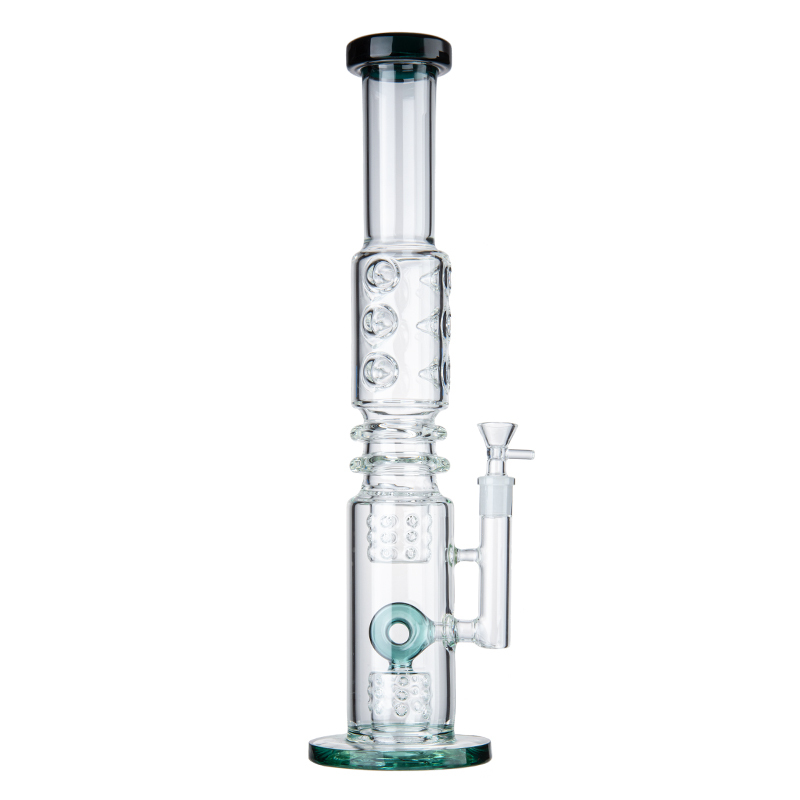 Fire Cut Inset Donut Perc Glass Big Bong