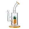Cheap 6 Hole Fixed Pineapple Perc Glass Bong Girly Fruit Dab Rig W/ Bent Neck