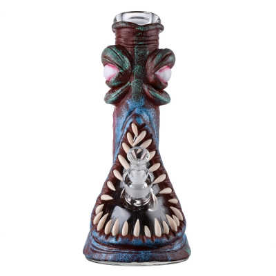 12 Inch Halloween Eyeball Monster Beaker Bong Themed Big Glass Water Pipe W/ Ice Catcher 02