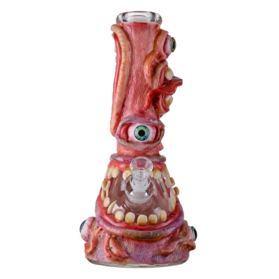 Funny Themed Monster Halloween Bong Big Glass Beaker Water Pipes W/ Ice Pinch 02