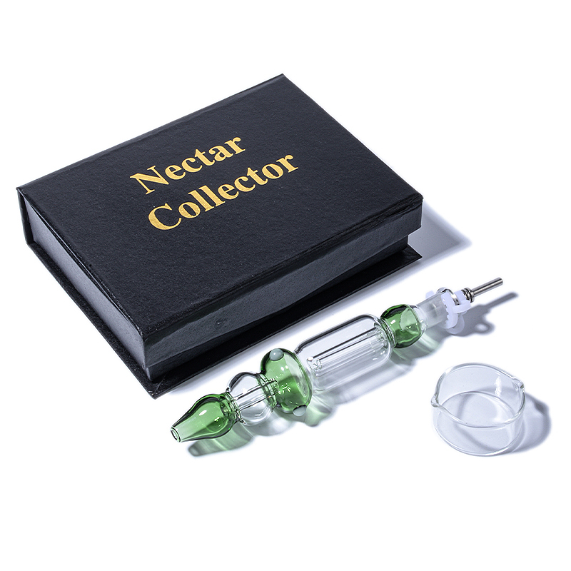 Mini Glass Nectar Collector Kit Heady Dab Rig Straw & Titanium Nail 