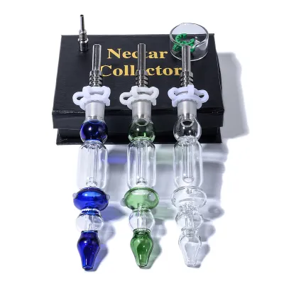 Mini Glass Nectar Collector Kit Heady Dab Rig Straw & Titanium Nail  02