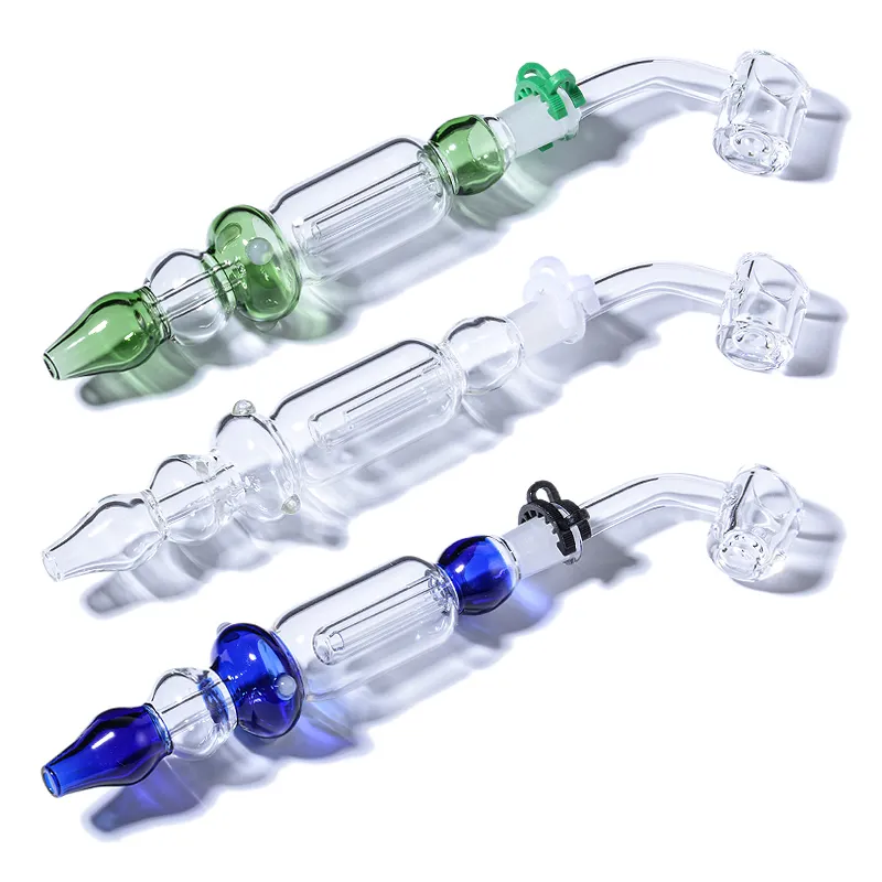 Colorful Glass Cheap Dab Straw Portable Mini Hand Pipe W/ Quartz Banger Nail 