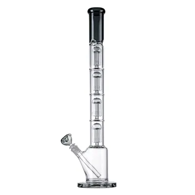  23" Black Blue Big Bongs Quadruple 6 Arms Tree Perc Huge Water Pipe W/ Ice Catcher  01