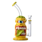 Unique Cyclops Bong Red Monster Polymer Clay Dab Rig Scary Themed Honeycomb Perc WaterPipe 