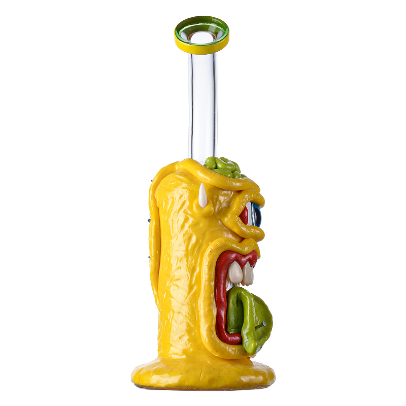 Unique Cyclops Bong Red Monster Polymer Clay Dab Rig Scary Themed Honeycomb Perc WaterPipe 