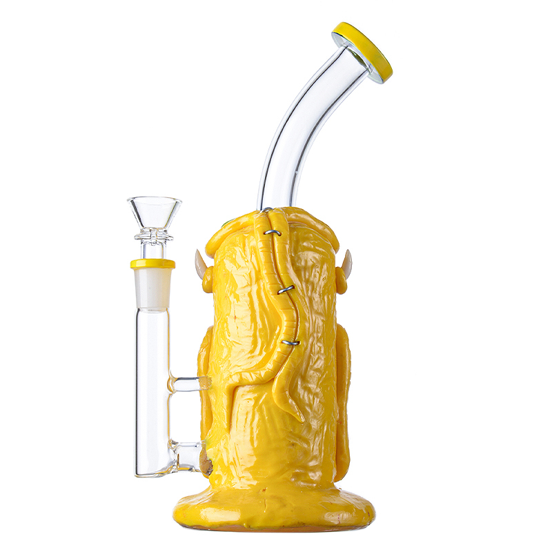 Unique Cyclops Bong Red Monster Polymer Clay Dab Rig Scary Themed Honeycomb Perc WaterPipe 