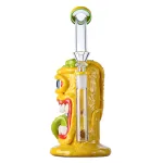 Unique Cyclops Bong Red Monster Polymer Clay Dab Rig Scary Themed Honeycomb Perc WaterPipe 