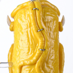 Unique Cyclops Bong Red Monster Polymer Clay Dab Rig Scary Themed Honeycomb Perc WaterPipe 