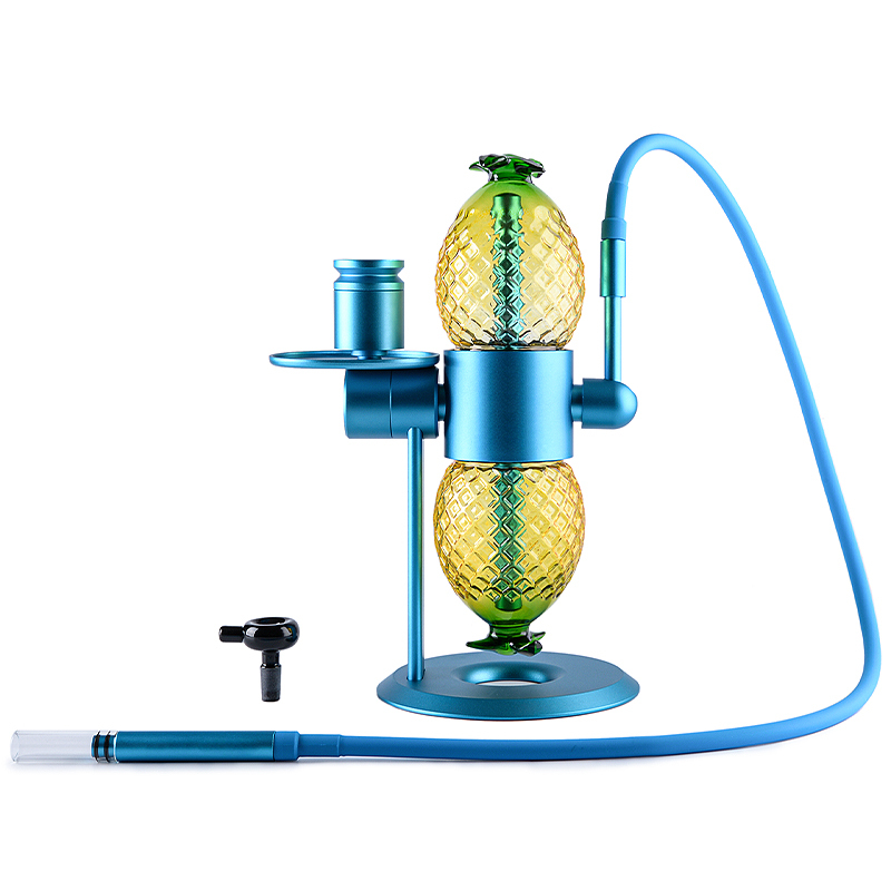 Blue Pineapple Globe Gravity Bong Flip Ananas Infinity Waterfall 360° Rotating Hookah Pipe 