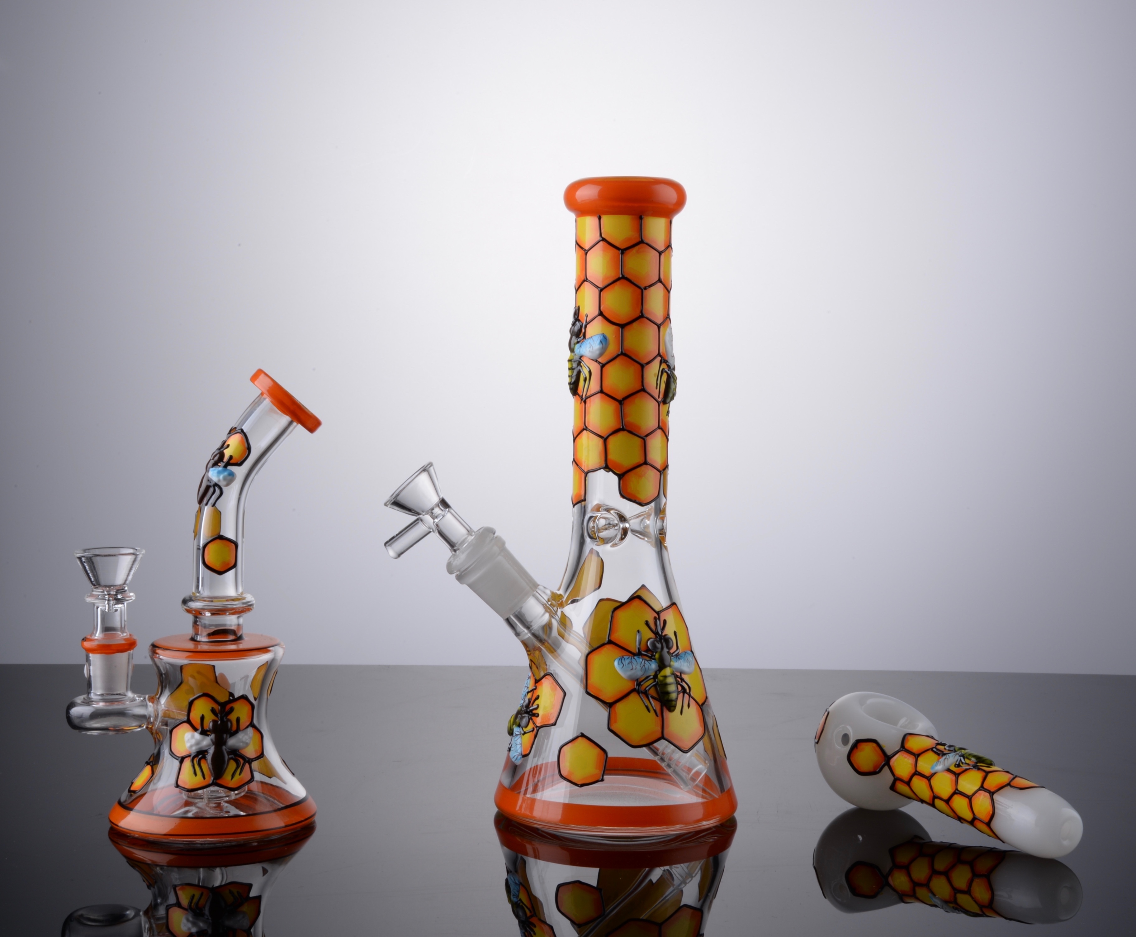 Yellow Honeycomb Honeybee Theme Starter Kit Box 3D Hand Painting Collection Set