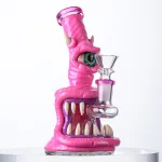 Cheap Creepy Eyeballs Bong Scary Mini Dab Rig Horrible Monster WaterPipe W/ Showerhead Perc
