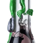 Death Demon Beaker Bong Thick Devil Halloween Glass Water Pipe Scary Skull Ice Dab Rig 