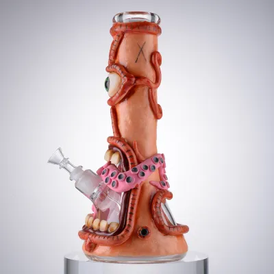 Scary Cyclops Bongs Glass Tentacle Tongue Water Pipe Thick Underwater Beaker Dab Rig 02