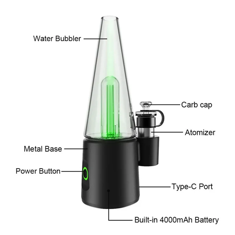 Exseed Dabcool W2 Electirc Dab Rig Portable Water Pipe Vaporizer Kit With Travel Case